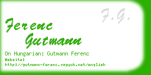 ferenc gutmann business card